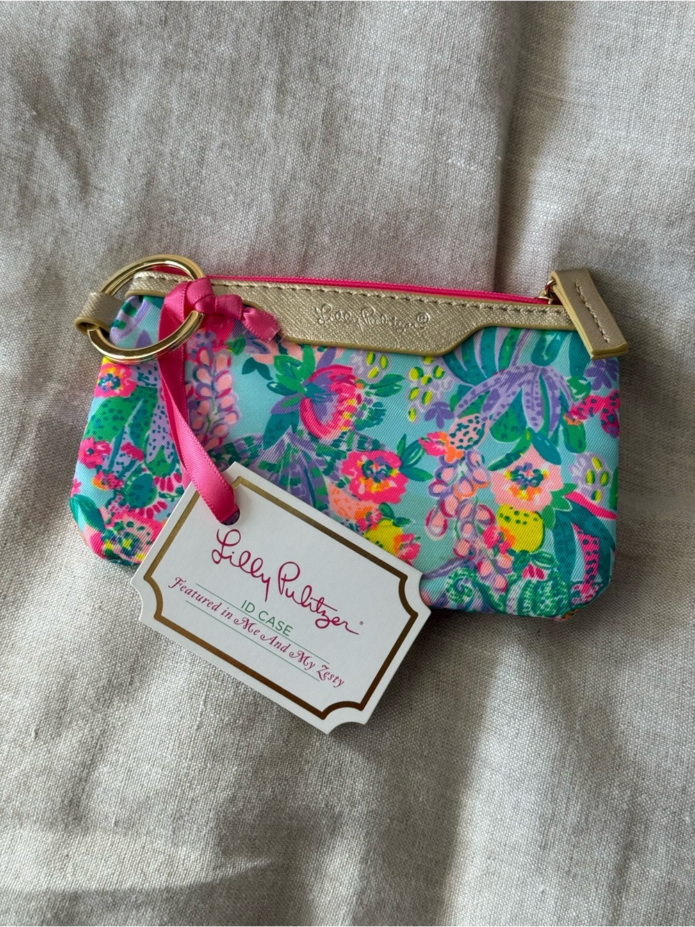 Lilly Pulitzer Me and My Zesty ID Case Keychain Coin Wallet